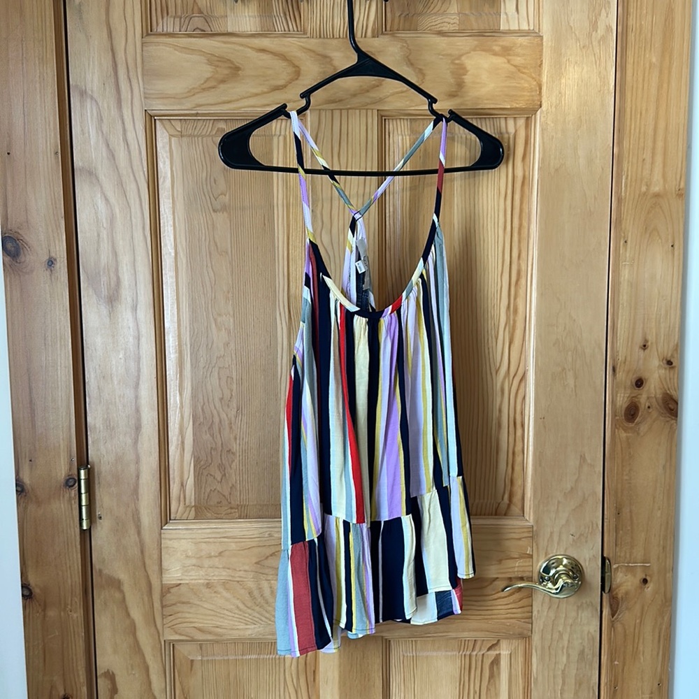 Loft brand multi color striped flowy cami